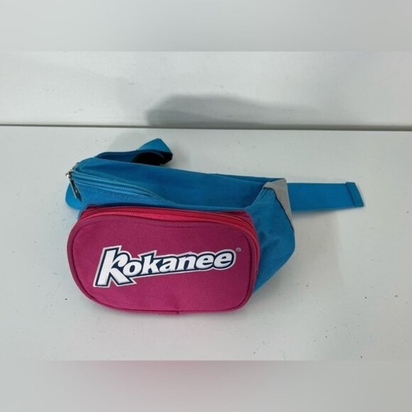 Kokanee Beer Fanny Pack Hip Sack Zip Up Adjustable Strap Pink Blue Retro 90s